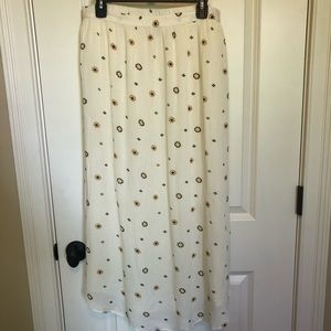 White Patterned Midi Skirt